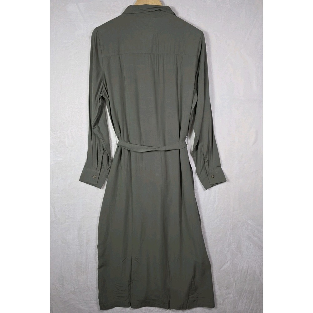 Esmara Shirt Dress Olive Green Button Front Tie Waist Long Sleeve NWT US 10 - Picture 4 of 11